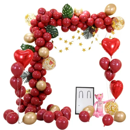 Set 160 Baloane, arcada rosie cu inimioare