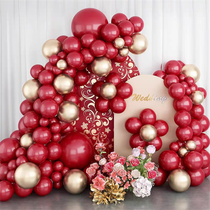 Set 163 baloane, tip arcada rosu