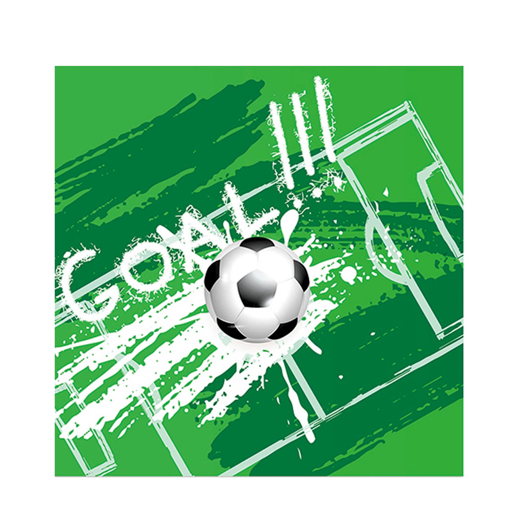 Set 20 servetele fotbal verde, 33x33