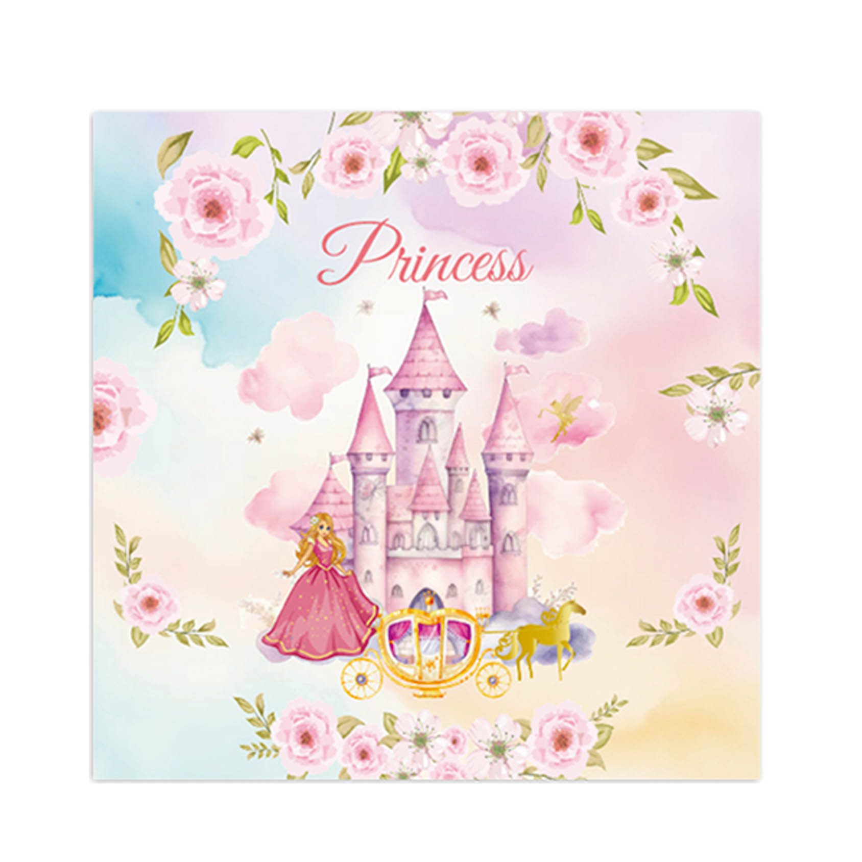 Set 20 servetele printesa castel roz, 33x33