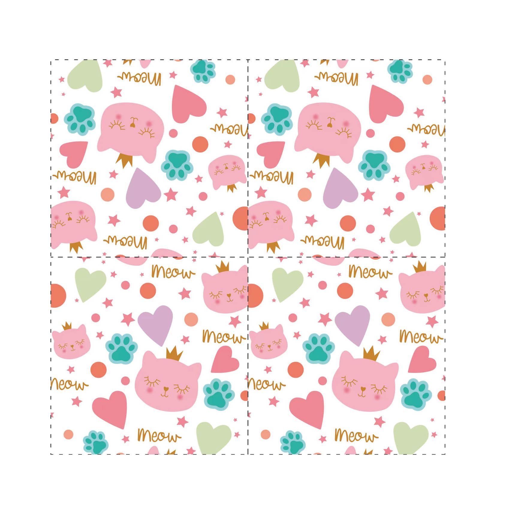 Set 20 servetele roz cu pisicute, 33x33