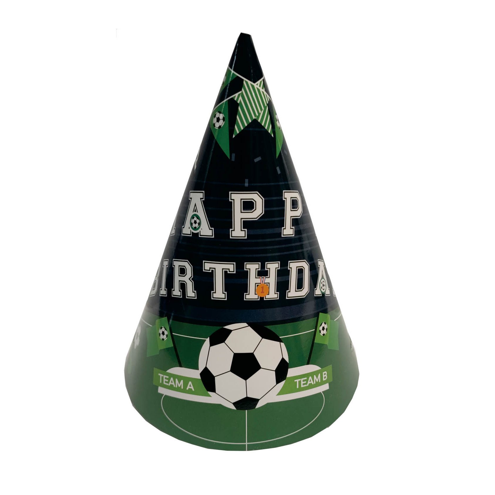 Set 8 coifuri, happy birthday fotbal, 13.5x21