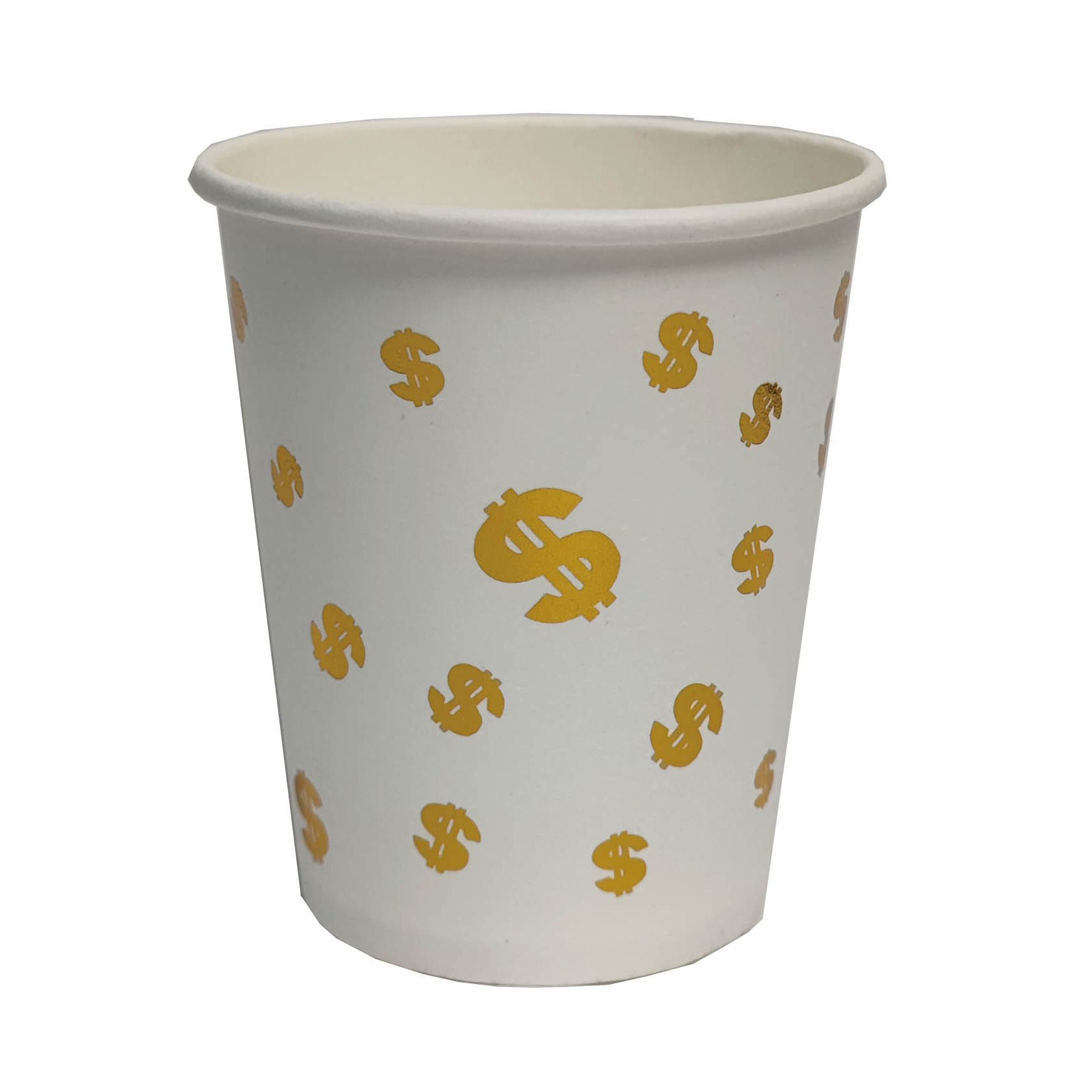 Set 8 pahare din carton auriu. 8.7cm