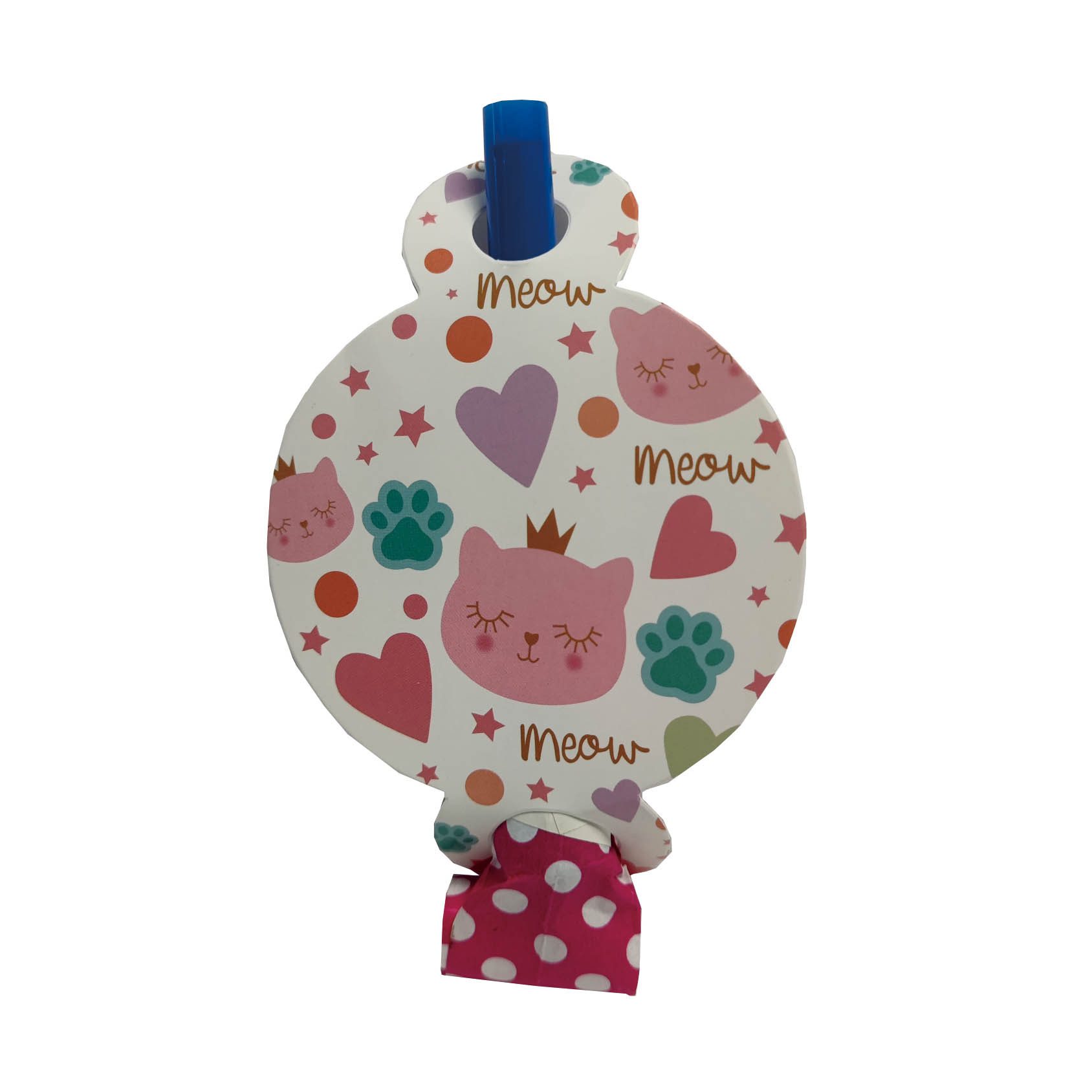 Set 8 suflatori, roz cu pisicute