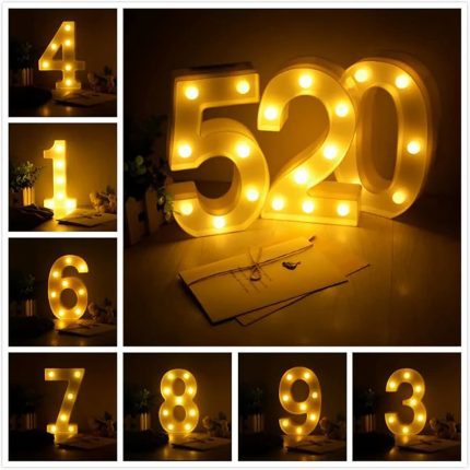 Cifre volumetrice luminoase LED cu baterie 21cm