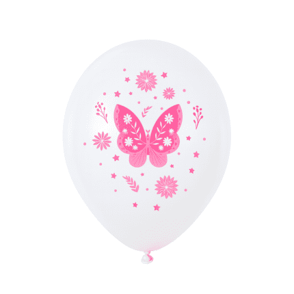 Set 20 baloane latex imprimeu fluture, 30 cm
