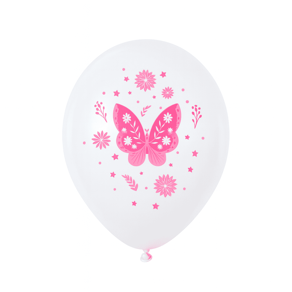 Set 20 baloane latex imprimeu fluture, 30 cm