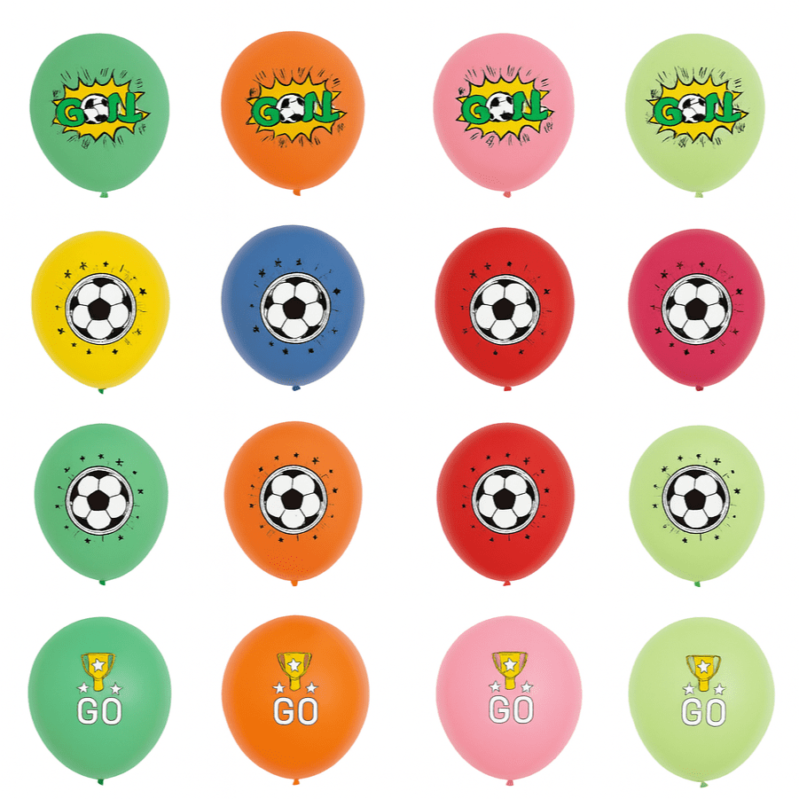 Set 20 baloane latex imprimeu fotbal, 30 cm