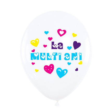 Set 20 baloane latex imprimeu la multi ani cu inimi, 30 cm