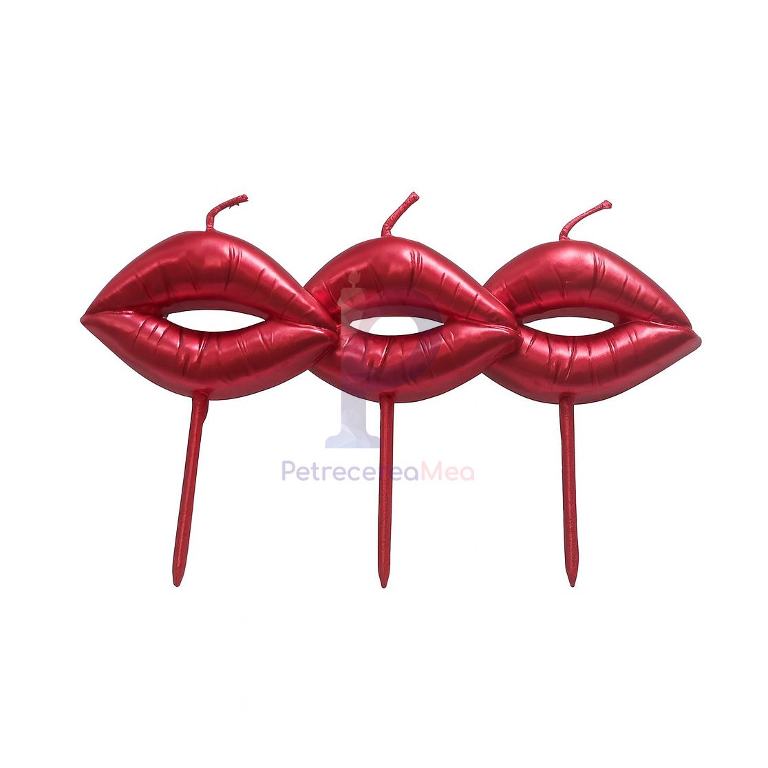 Set 3 lumanari , buze , rosu