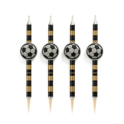 Set 4 lumanari tematica fotbal 10cm