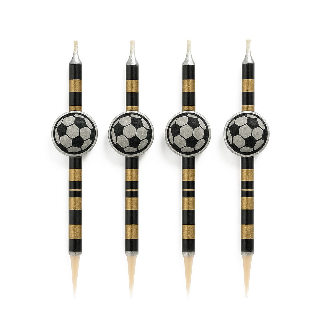 Set 4 lumanari tematica fotbal 10cm
