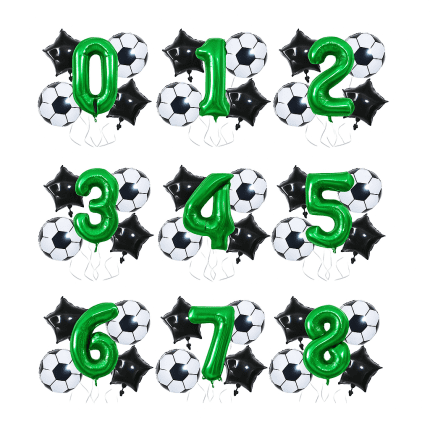 Set 5 baloane metalizate tematica fotbal