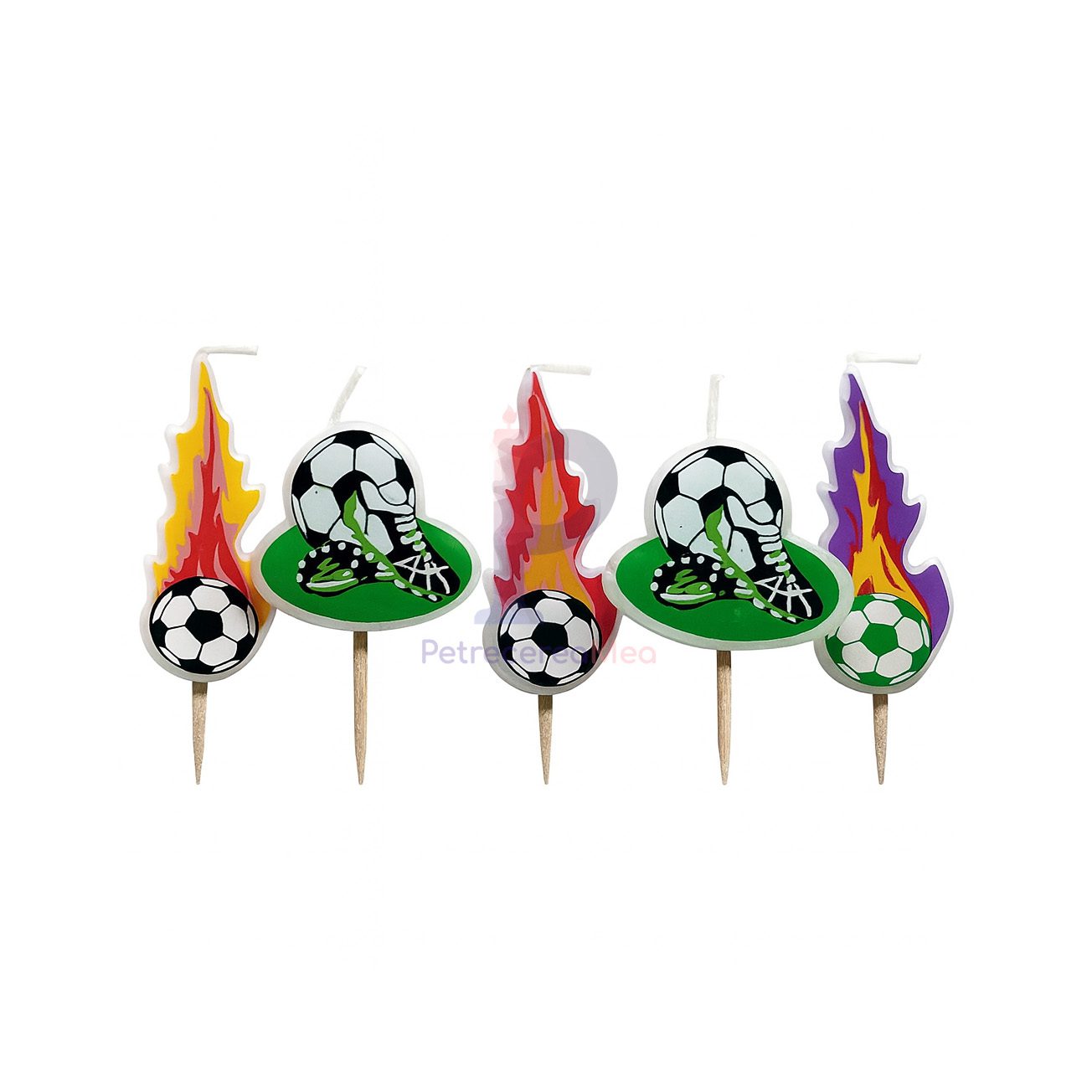 Set 5 lumanari , fotbal, multicolor