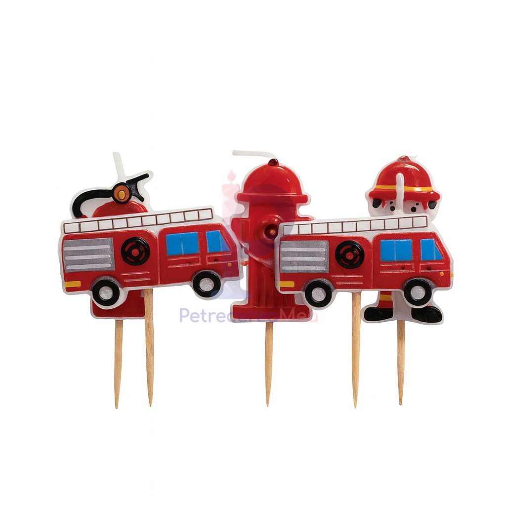 Set 5 lumanari , pompieri , rosu