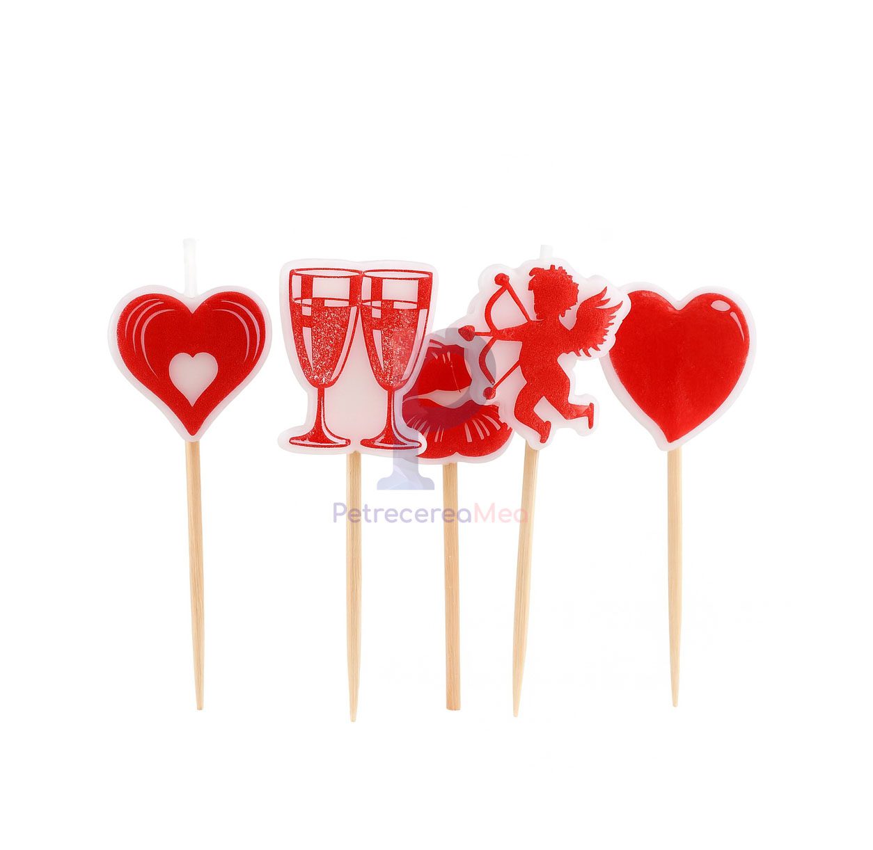 Set 5 lumanari , valentine, rosu