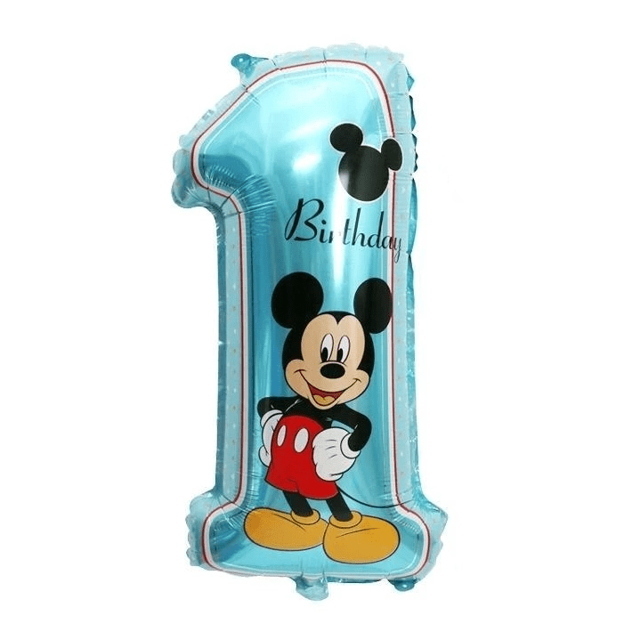 Balon folie cifra 1, Mickey Mouse, 38x70 cm