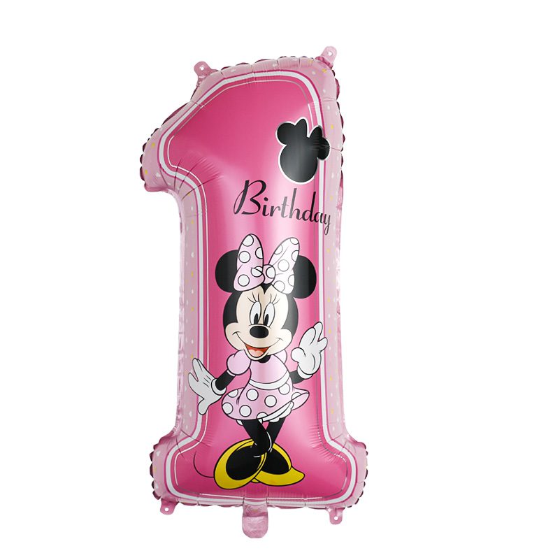 Balon folie cifra 1, Minnie Mouse, 38×70 cm