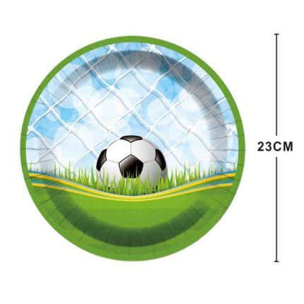 Set 8 farfurii din carton, fotbal, 23 cm