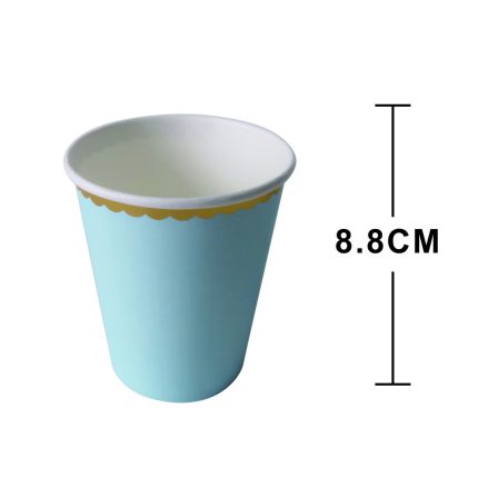 Set 8 pahare simple, albastru, 8.7 cm