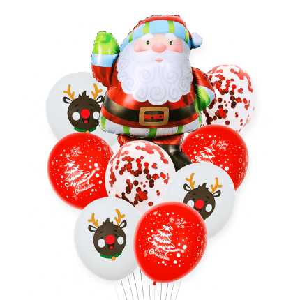 Set 9 baloane Mos Craciun, Ren si Brad 30-95 cm