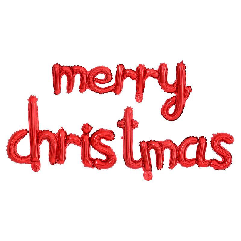 Set baloane folie metalizata, merry christmas, rosu